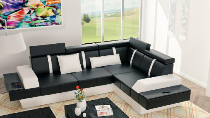 Designer Living landscape Corner sofa new Couch Sofa Upholstery Leather sofa + USB,Suite
