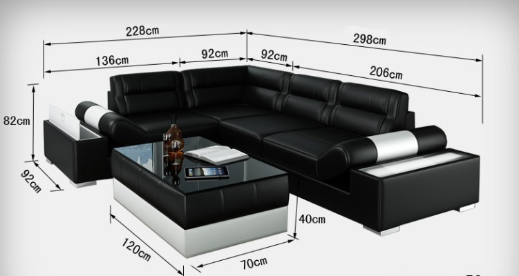 Leather sofa sofa USB Living landscape Corner sofa Suite Couch Design Suite L6001B