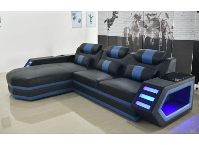 Illuminated modern couches Furniture landscape Seat sofa Living room Corner suite