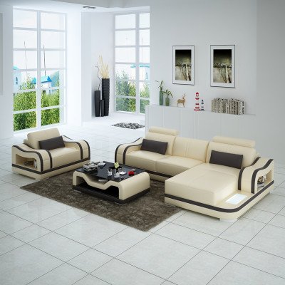 Leather sofa Couch Living landscape Corner sofa + Armchair Eck Suite Modern G8030E