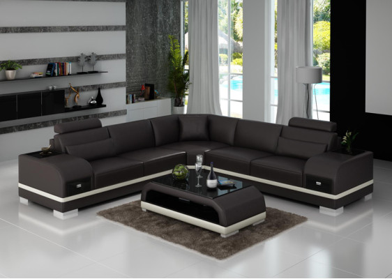 Leather sofa Couch Living landscape Corner sofa Corner Suite Design Modern Sofa G8013B