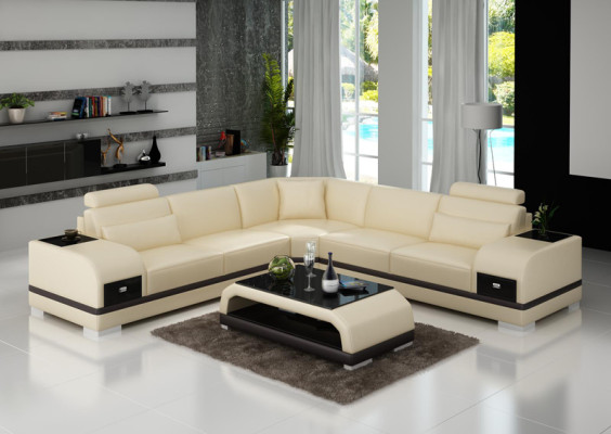 Leather sofa Couch Living landscape Corner sofa Corner Suite Design Modern Sofa G8013B