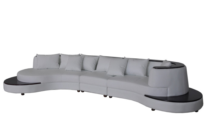 Luxury Living Corner Leather Suite Upholstery XXL Big Sofa Couch U-shape Corner