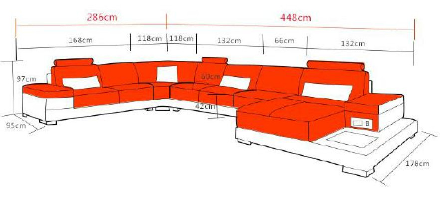 Living landscape Couch Upholstery Corner Suite Designer Leather Sofa Big Sofa with USB