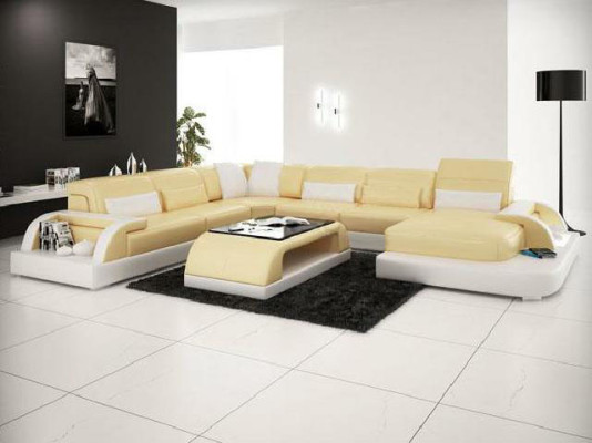 Corner sofa Upholstery Sofa Corner suite Couch Modernde Designer Sofas U-shape Leather +USB