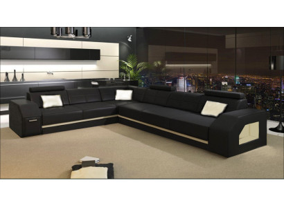 Elegant leather corner sofa for the living room – stylish comfort