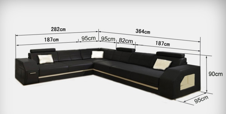 Elegant leather corner sofa for the living room – stylish comfort