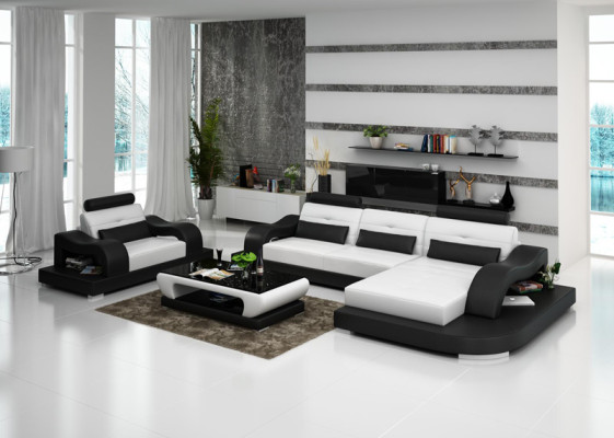 Leather sofa Couch Living landscape Corner sofa Corner Armchair Design Modern Sofa G8005E