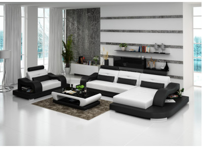 Leather sofa Couch Living landscape Corner sofa Corner Armchair Design Modern Sofa G8005E