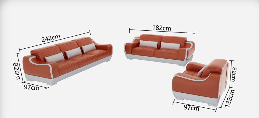 Leather sofa Couch Living landscape 3+2+1 Seater Suite Sofa Sofa set G8025D