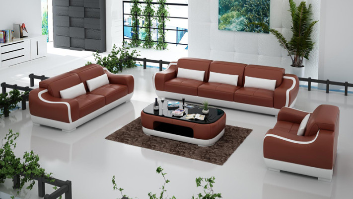 Leather sofa Couch Living landscape 3+2+1 Seater Suite Sofa Sofa set G8025D
