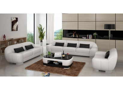 Sofa set 3+2+1 Couch Upholstery Seat Leather Suite Designer Set new Homberg W