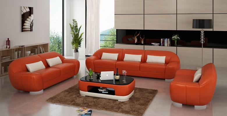 Sofa set 3+2+1 Couch Upholstery Seat Leather Suite Designer Set new Homberg W