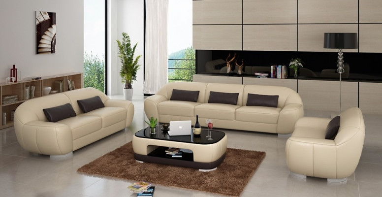 Sofa set 3+2+1 Couch Upholstery Seat Leather Suite Designer Set new Homberg W