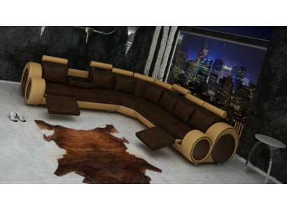 Textile SOFA DESIGNERSOFA COUCH Corner sofa Living landscape ECK new Suite Leather !!!