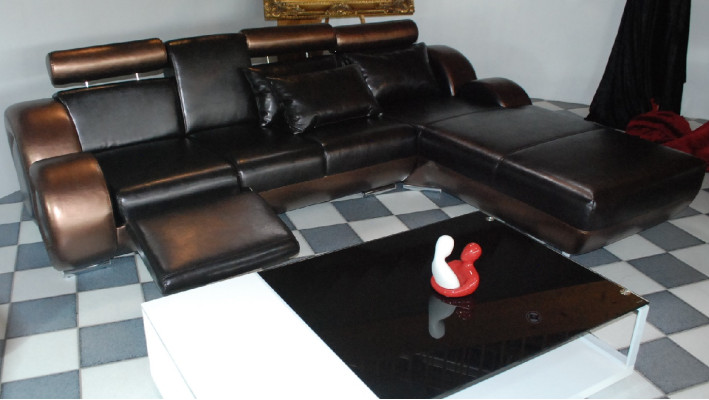Elegant designer corner sofa Berlin II leather sofa with USB sofa couch custom-made