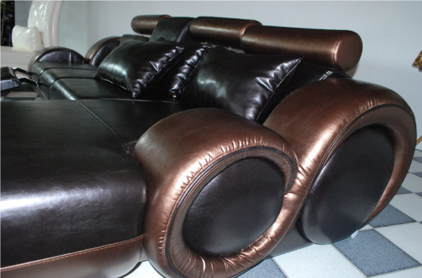 Elegant designer corner sofa Berlin II leather sofa with USB sofa couch custom-made