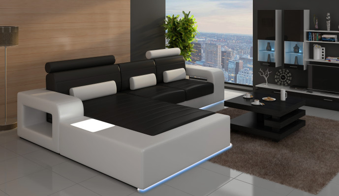 Leather Corner sofa Suite with USB,LEDERCOUCH custom-made SOFA Suite Corner sofa