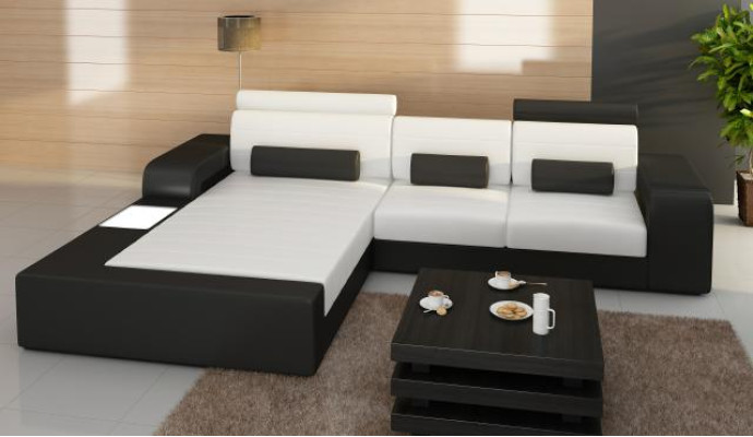Leather Corner sofa Suite with USB,LEDERCOUCH custom-made SOFA Suite Corner sofa