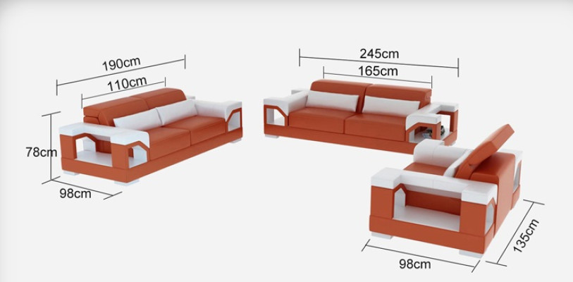 Leather sofa couch sofa set set 3+2+1 seater suite design modern sofa with USB