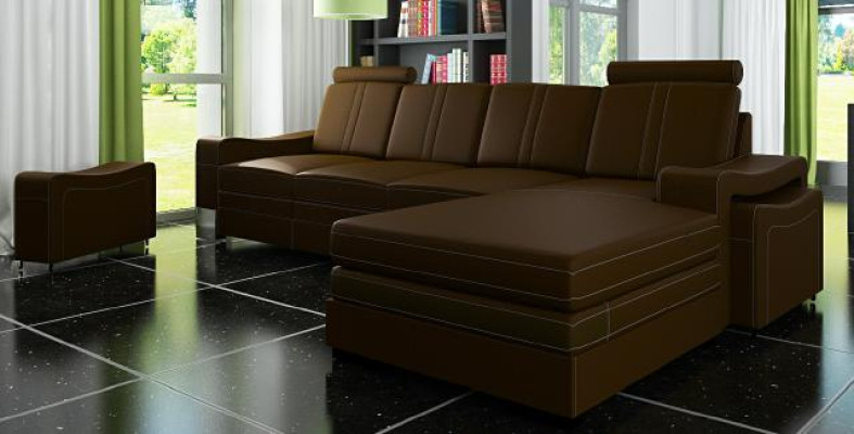 LEATHER SOFA LEATHER COUCH LEATHER CORNER SOFA Living landscape with USB, new Suite SOFA XXL