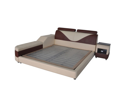 Luxury Leather Design Upholstery Beds with USB Modern Illuminated Double Bed designer