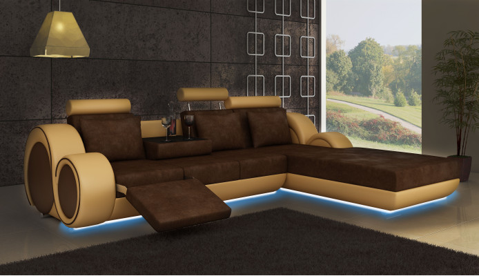TEXTILE SOFA Suite Corner sofa USB made-to-measure Living landscape COUCH SET