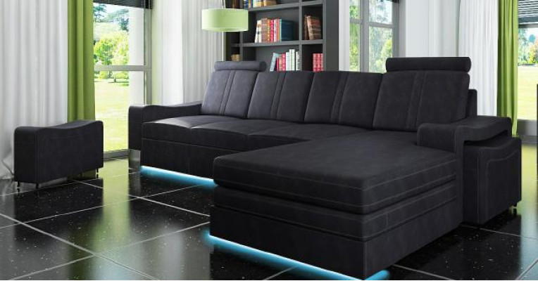 Fabric couch with USB Sofa Upholstery Suite Corner new Textile couch Corner sofa Fabric sofa