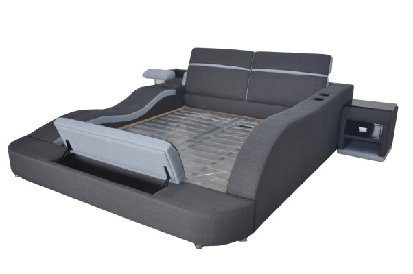 Double Luxury Design Leather Bed Upholstery Beds Modern Hotel Multifunction