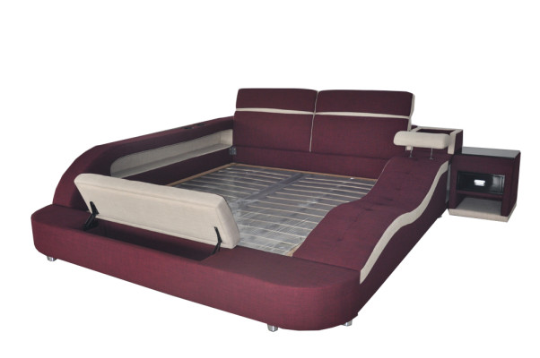 Double Luxury Design Leather Bed Upholstery Beds Modern Hotel Multifunction