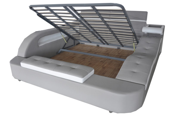 Double Luxury Design Leather Bed Upholstery Beds Modern Hotel Multifunction