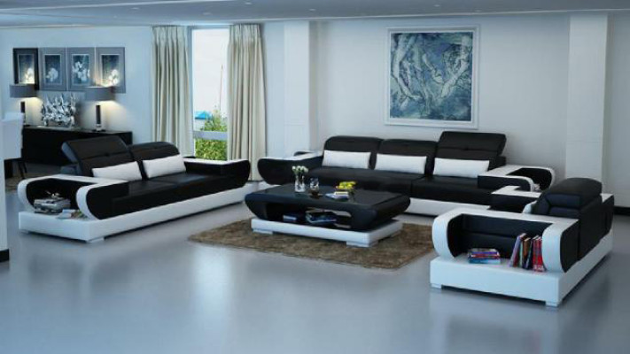 Sofa set Couch Upholstery Leather Seat Suite 3+2+1 Set Modern Sofa Detmold