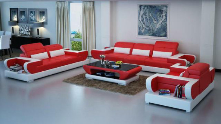 Sofa set Couch Upholstery Leather Seat Suite 3+2+1 Set Modern Sofa Detmold
