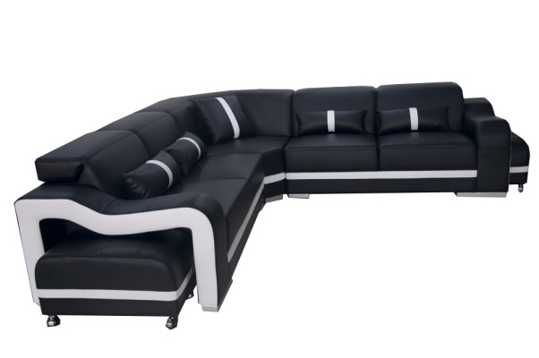 Leather Sofa Couch Living landscape Suite Design Modern Corner Sofa L-shape +USB new