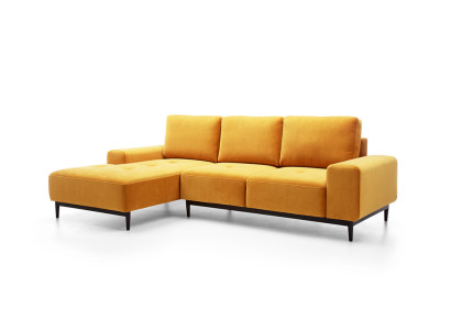 Corner sofa L-shape Yellow Corner sofa Corner sofa with bed base Sofa Living landscape