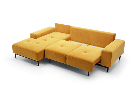 Corner sofa L-shape Yellow Corner sofa Corner sofa with bed base Sofa Living landscape