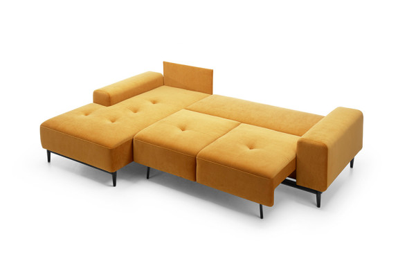 Corner sofa L-shape Yellow Corner sofa Corner sofa with bed base Sofa Living landscape