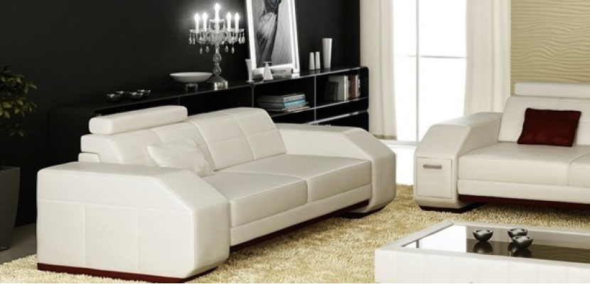 Sofa set with USB Sofa Couch Upholstery Seat Suite 3+2+1 Living landscape Leather