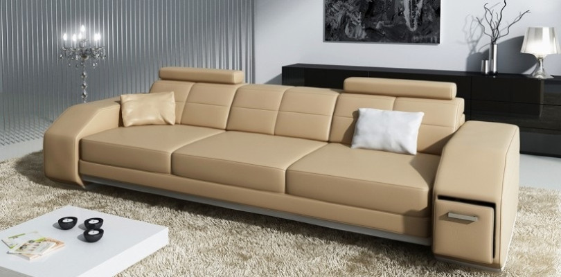 Sofa set with USB Sofa Couch Upholstery Seat Suite 3+2+1 Living landscape Leather