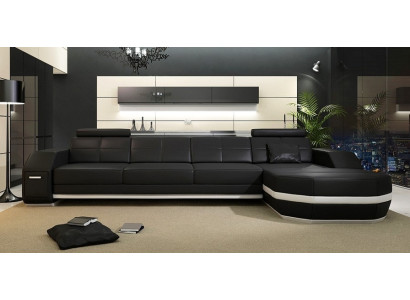 Corner sofa USB + LED Sofa Living landscape U-shape Upholstery Couch Leather sofa Fabric Leather