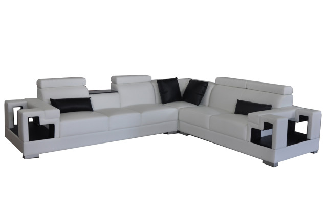 exclusive L-shaped corner sofa made of elegant leather for your stylish living room