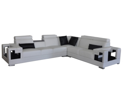 exclusive L-shaped corner sofa made of elegant leather for your stylish living room