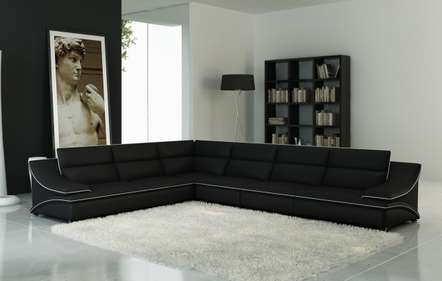 Leather sofa Couch Living landscape Corner sofa Corner Suite Design Modern Sofa USB A1160