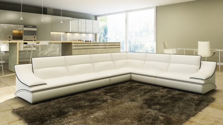 Leather sofa Couch Living landscape Corner sofa Corner Suite Design Modern Sofa USB A1160