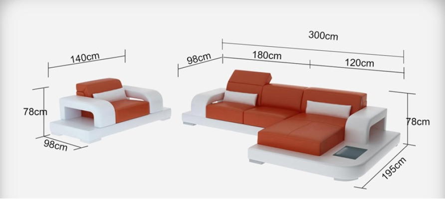 Corner sofa L-shape Armchair Wood Modern Coffee table Complete Corner sofa Coffee table new