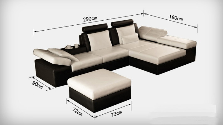 Leather sofa Sofa with USB Living landscape Corner sofa Suite Design Modern Sofa K5014C