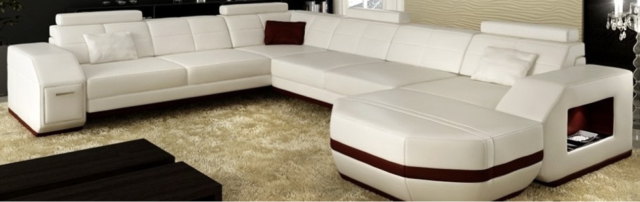 Leather sofa Corner sofa Living landscape Corner sofa Corner sofa Upholstery Seat Corner WyenW/B new