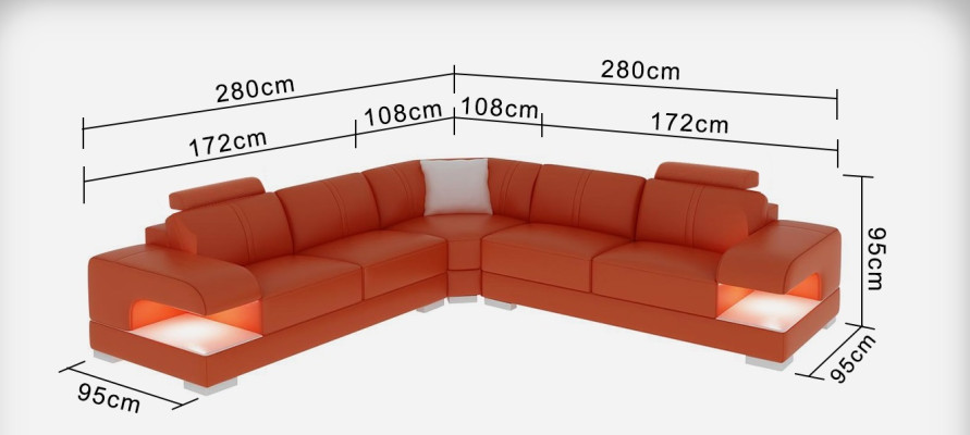 Leather sofa Couch Living landscape Corner sofa Corner Suite Design Corner sofa Sofa G8028B