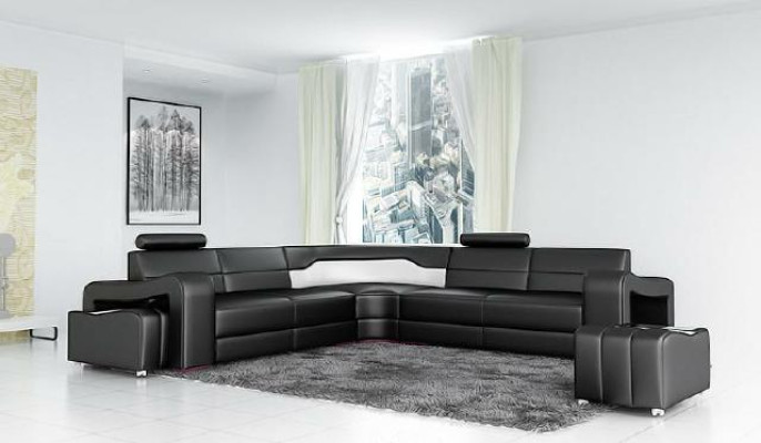 LEATHER SOFA Corner sofa Corner sofa DESIGNER Living landscape L-shape COUCH Seat SOFA PISA