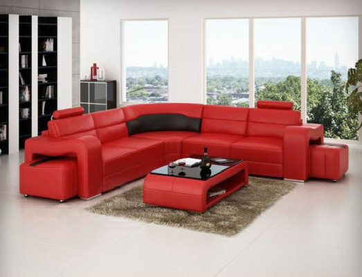 LEATHER SOFA Corner sofa Corner sofa DESIGNER Living landscape L-shape COUCH Seat SOFA PISA